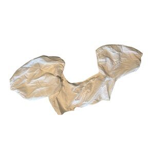 Loft White Linen Crop Top Balloon Sleeve